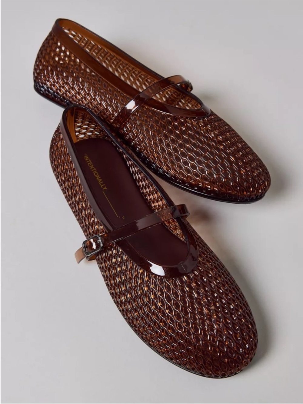Intentionally Blank Brown Woven Mary Jane Jelly Shoes Women’s 7